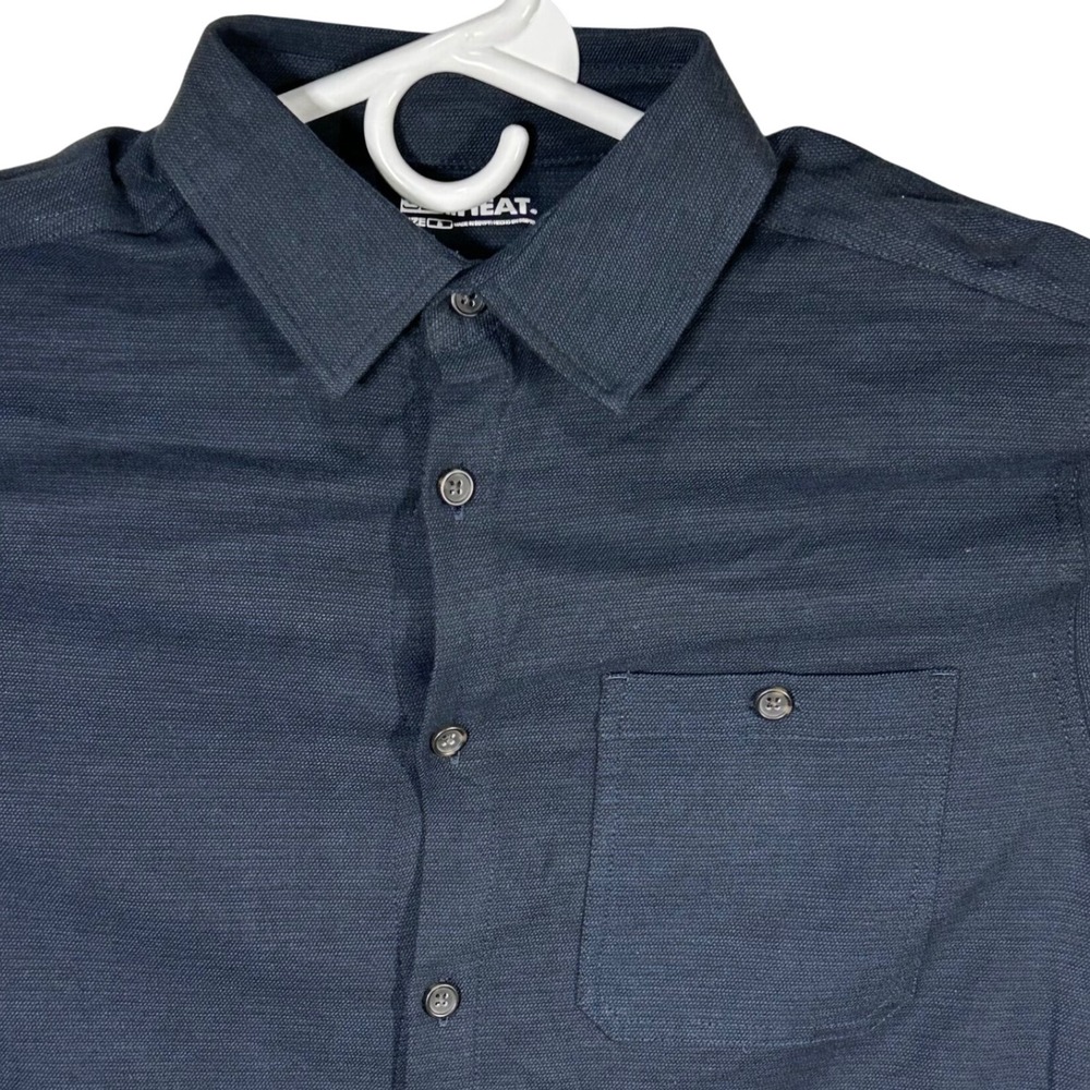 32 Degrees Heat Men's Button Down Long Sleeve Shirt Size Small Navy NWOT